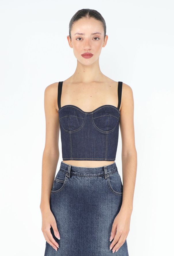 Dolce & Gabbana Denim Corset Bralette Top - 1