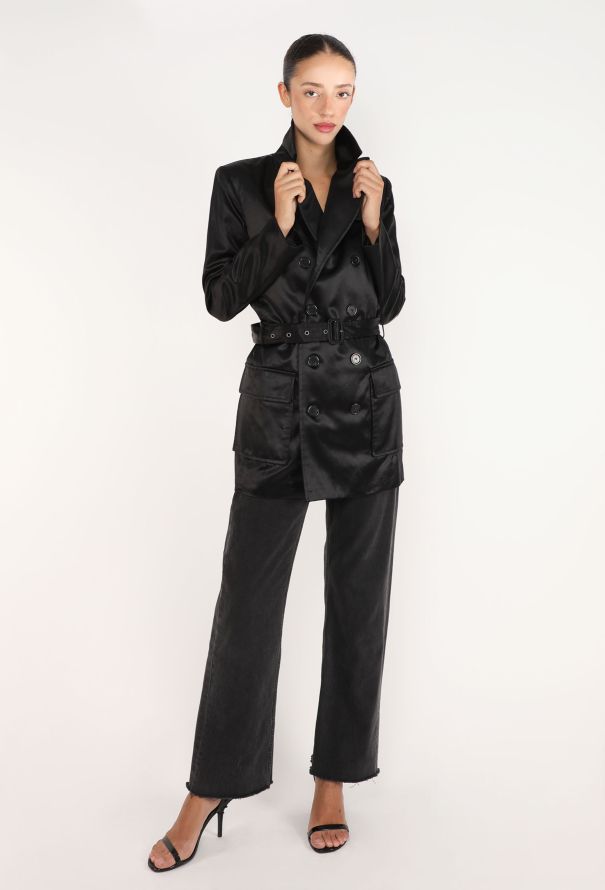 Saint Laurent Belted Satin Trench, Resort 2024 - 5