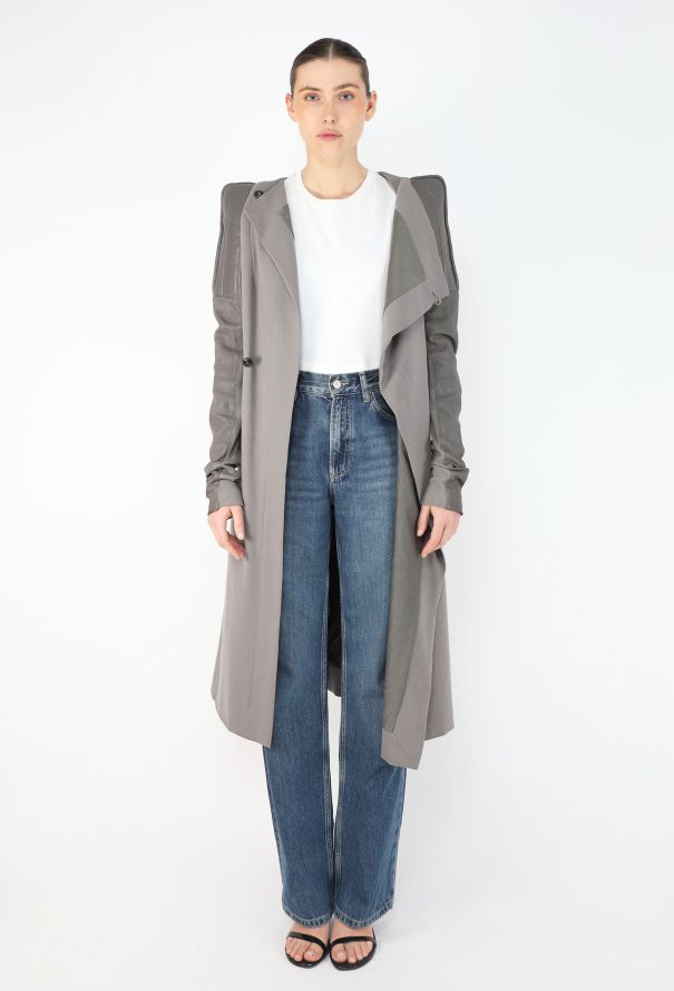 Rick Owens Early 2000s Structured Belted Coat - 4