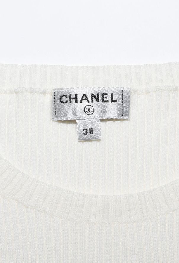 Chanel 2021 Pointelle Ribbed 'CC' Top - 6 Chanel 2021 Pointelle Ribbed 'CC' Top - 6
