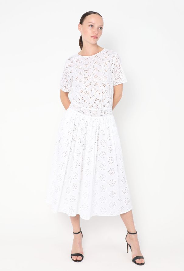Valentino Floral Cotton Eyelet Dress - 3 Valentino Floral Cotton Eyelet Dress - 3