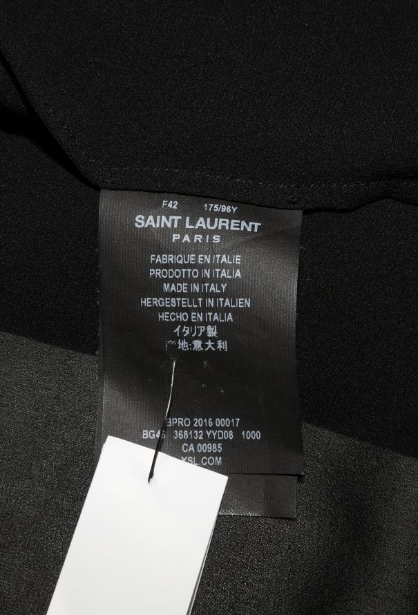 Saint Laurent 2016 Silk Lavallière Blouse Black - 6