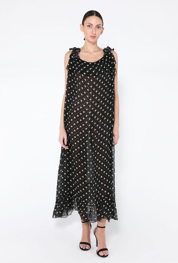 Saint Laurent '70s Spotted Chiffon Maxi Dress - 3