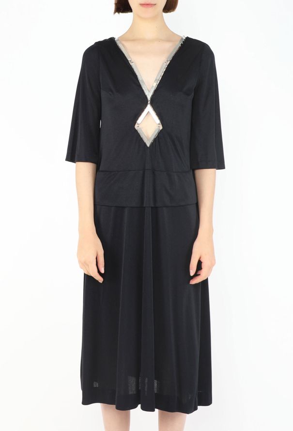 Azzaro Hardware Trim Jersey Dress, 1970s - 4