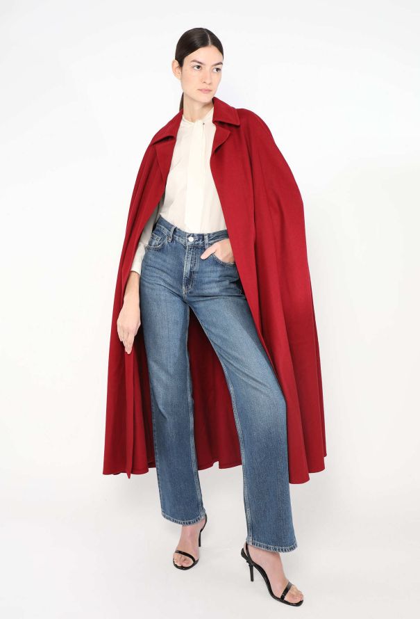 Saint Laurent RARE 1971 Notched Felted Cape - 3