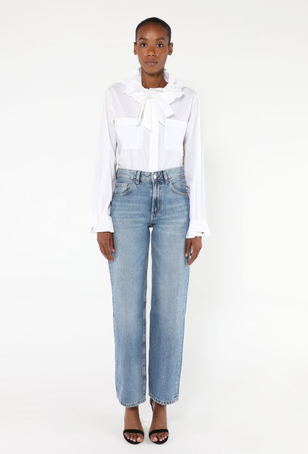 Chanel 2018 Ruffled Cotton Blouse - 2