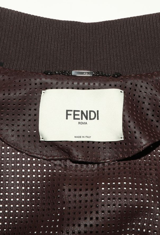 Fendi S/S 2019 Perforated Leather Bomber Jacket - 7 Fendi S/S 2019 Perforated Leather Bomber Jacket - 7