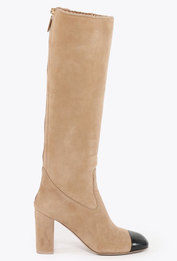 Chanel F/W 2024 Shearling Cap-Toe Boots - 1