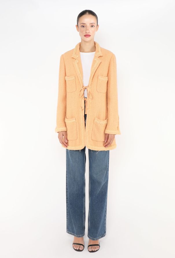 Chanel RARE F/W 1994 Bouclé Frayed Trim Jacket - 3