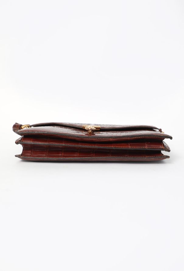 Hermès Vintage Brown Porosus Cordelière Bag - 6