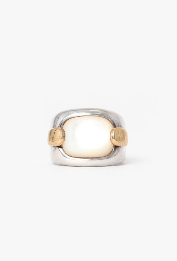 Hermès 18k Gold & Moonstone Signet Ring - 1