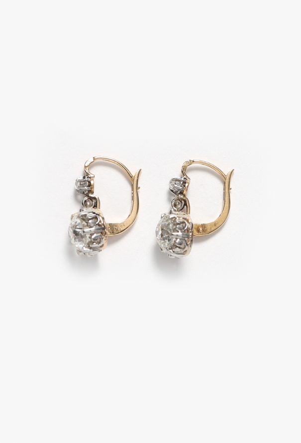 Vintage Fine Jewelry Belle Époque 2.45 Carats Diamond Dormeuses - 5 Vintage Fine Jewelry Belle Époque 2.45 Carats Diamond Dormeuses - 5