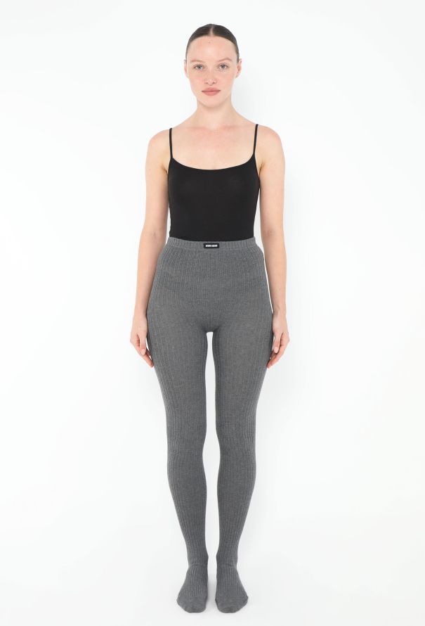 Miu Miu F/W 2024 Ribbed Emblem Tights - 1