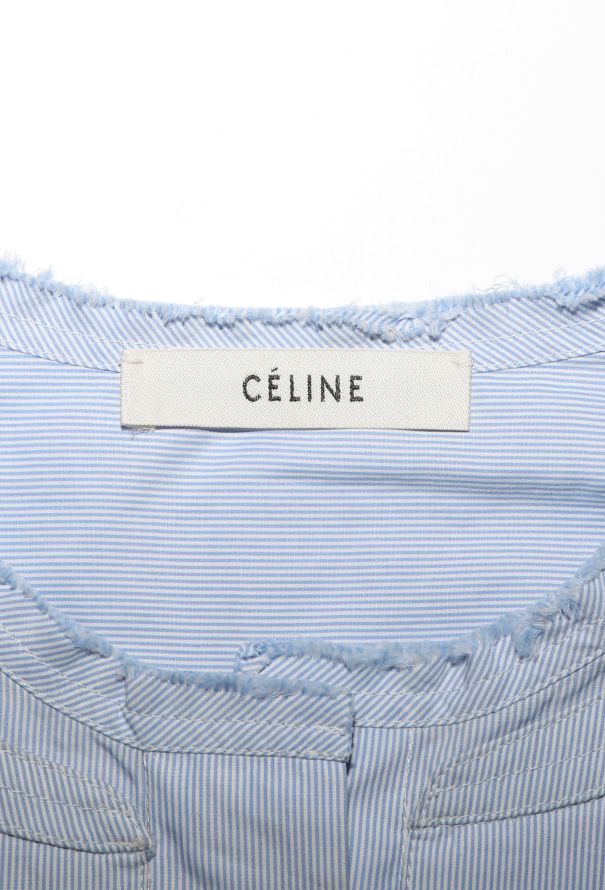 Céline Pinstripe Bib Tunic Shirt - 6