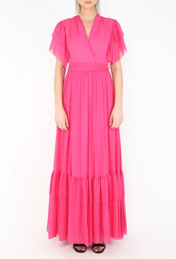 Gucci 2023 Belted Silk Peasant Gown - 2