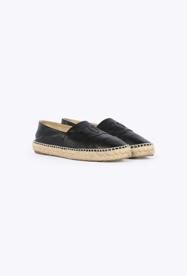 Chanel Leather 'CC' Espadrille Flats - 3