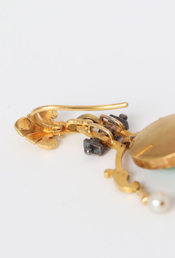 Vintage Fine Jewelry Antique 18k Gold, Diamonds & 5 Carats Emerald Earrings - 7 Vintage Fine Jewelry Antique 18k Gold, Diamonds & 5 Carats Emerald Earrings - 7