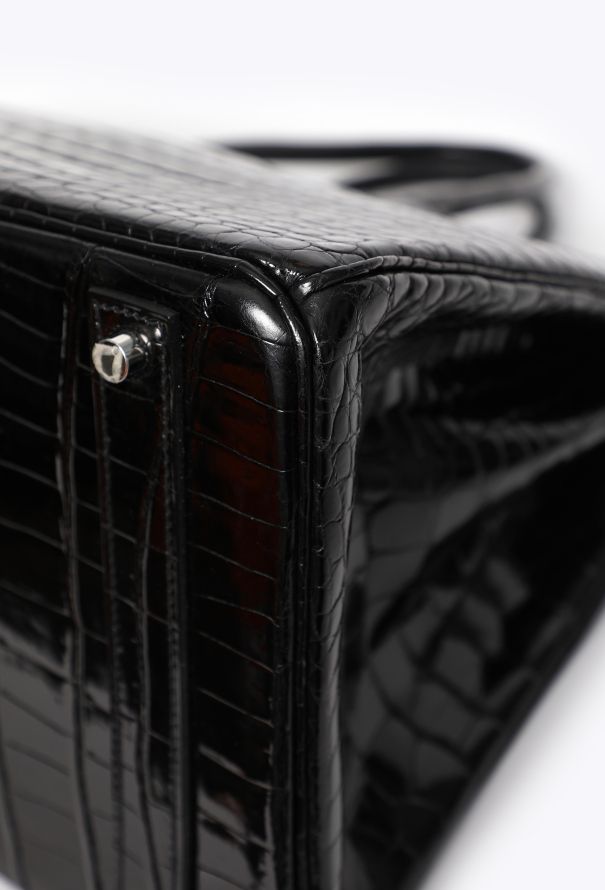 Hermès Shiny Black Porosus Birkin 40 - 13