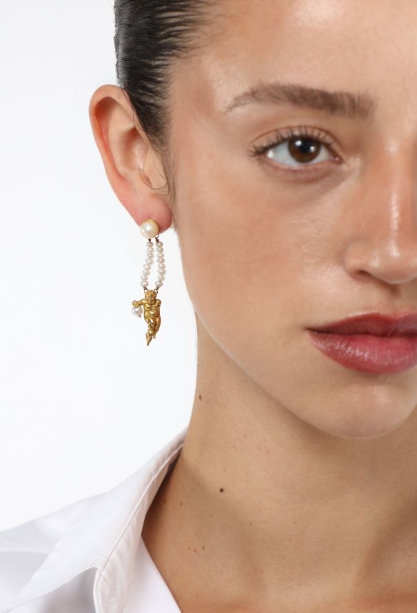 Modern Fine Jewelry Germano Gioielleria 18k Yellow Gold & Pearl Earrings - 5 Modern Fine Jewelry Germano Gioielleria 18k Yellow Gold & Pearl Earrings - 5