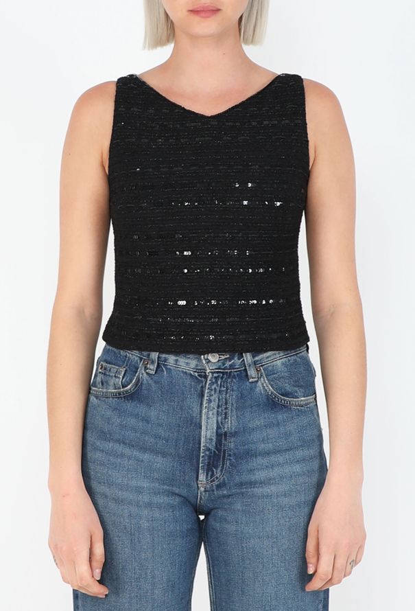Chanel Sequin Embroidered Tweed Jacket & Top - 6