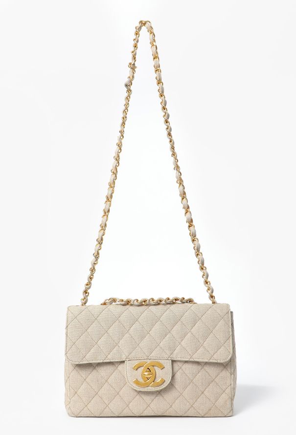 Chanel '90s Canvas Jumbo Classic Timeless Bag - 4