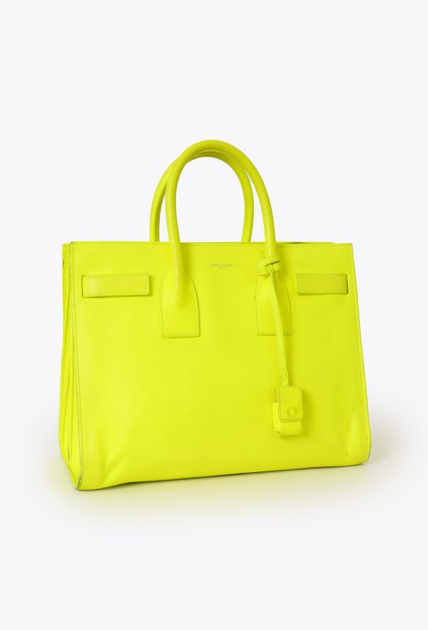 Saint Laurent Neon Yellow Small Sac de Jour - 2