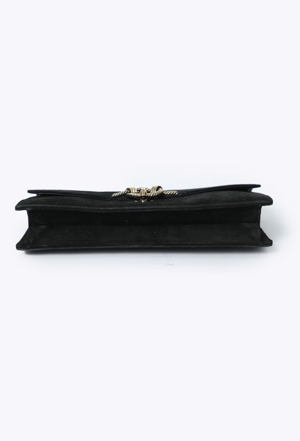 Hermès 1960s Black Suede Cordelière Clutch - 6