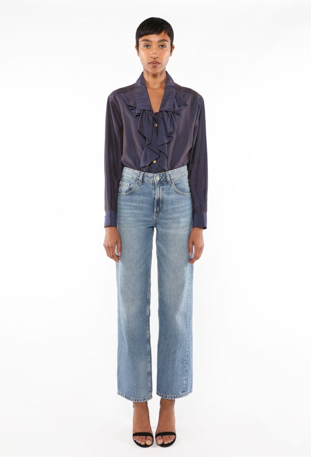 Chanel Vintage Silk Ruffled Blouse - 3