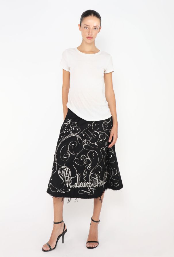 Alexander McQueen COLLECTOR F/W 1999 'The Overlook' Scripted Skirt - 4