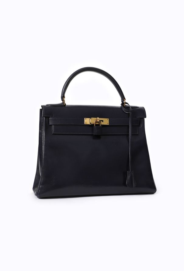 Hermès Vintage Navy Box Kelly Retourné 28, 1969 - 2