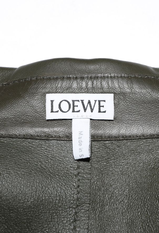 Loewe 2020 Khaki Lambskin Overshirt - 7