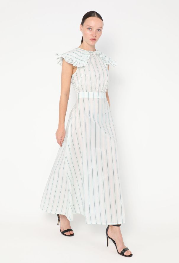 Calvin Klein F/W 2018 Pinstripe Ruffled Dress - 4 Calvin Klein F/W 2018 Pinstripe Ruffled Dress - 4