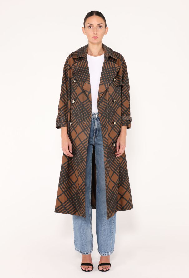 Saint Laurent Rare F/W 1985 Checkered Trench Coat - 3 Saint Laurent Rare F/W 1985 Checkered Trench Coat - 3