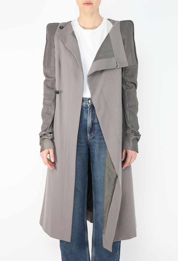 Rick Owens Early 2000s Structured Belted Coat - 5