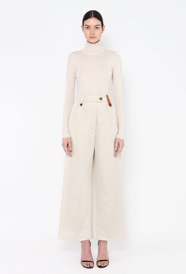 Loewe 2020 Flared Linen Trousers - 1