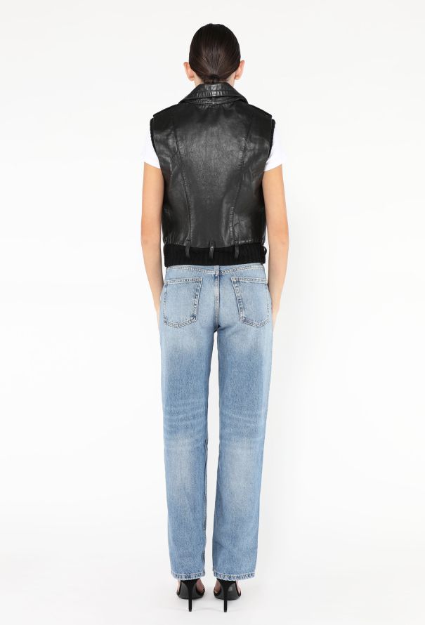 Balenciaga F/W 2002 Leather Bomber Vest - 6