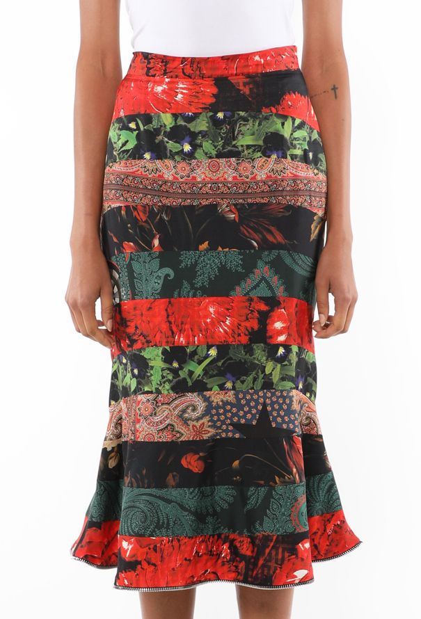 Givenchy Silk Printed Zip Skirt, F/W 2013 - 4