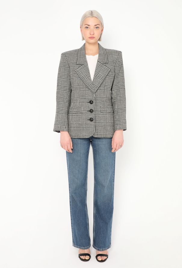 Saint Laurent F/W 1990 Checkered Houndstooth Blazer - 1