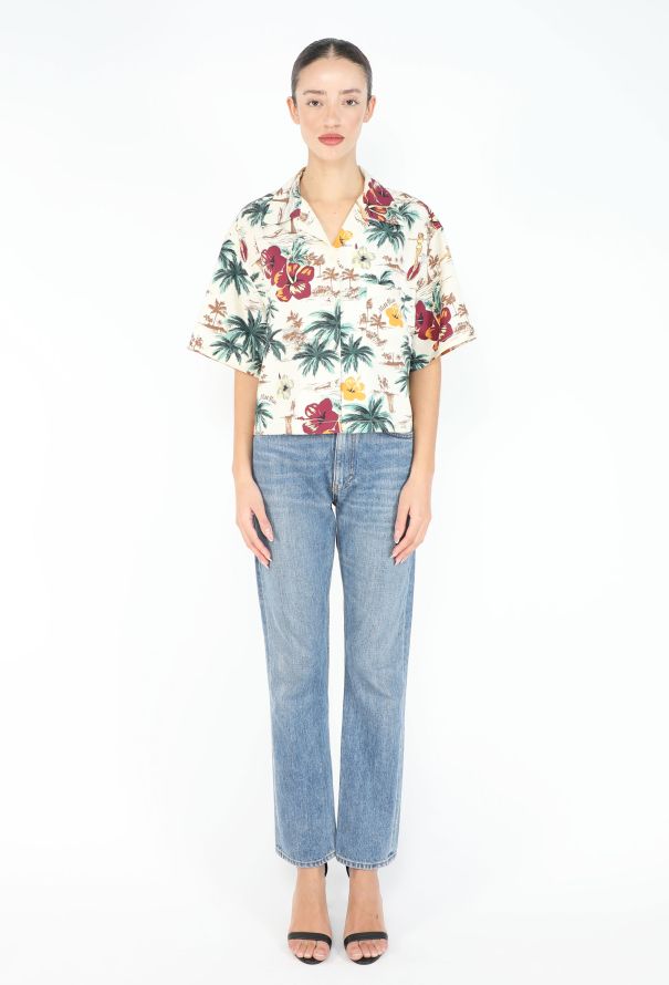 Miu Miu 2024 Tropical Print Silk Shirt - 2
