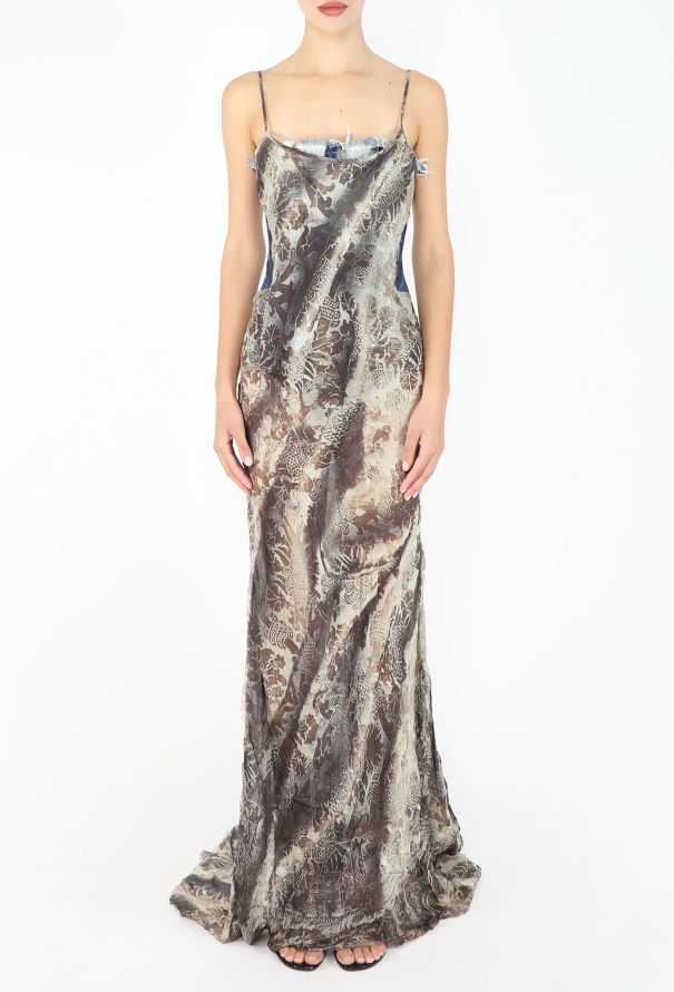 Roberto Cavalli COLLECTOR F/W 2001 Bias Denim Corset Gown - 7