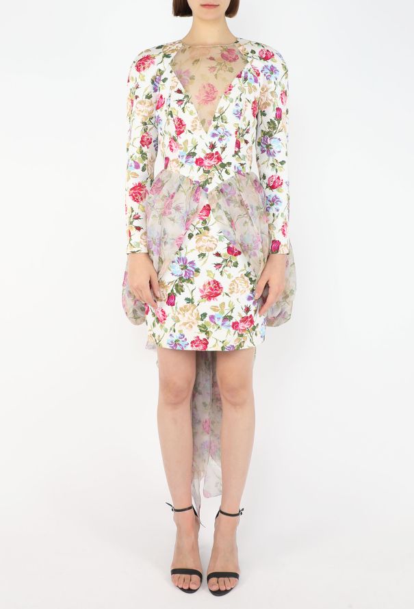 Azzaro Vintage Floral Chiffon Cocktail Dress - 3