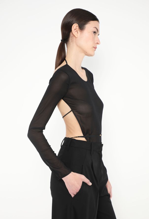 Saint Laurent S/S 2024 Silk Open-Back Bodysuit - 1