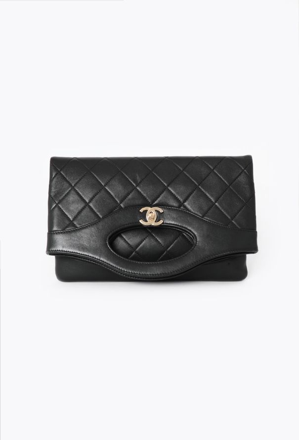 Chanel Black Classic Quilted 31 Clutch - 1