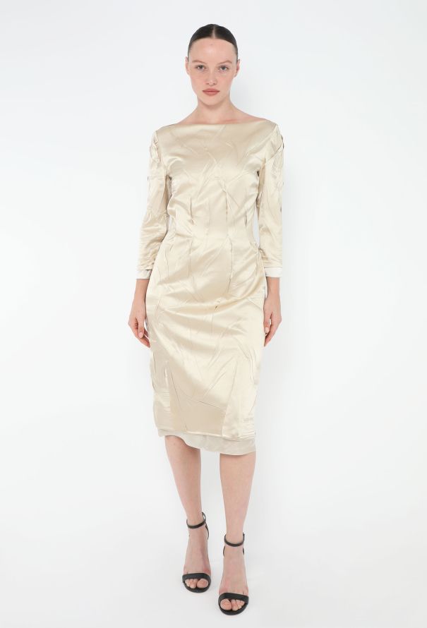 Miu Miu F/W 2024 Textured Charmeuse Dress - 4