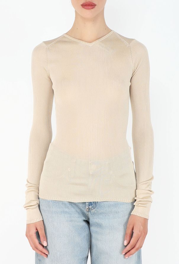 Miu Miu F/W 2025 Ribbed Silk Top - 1