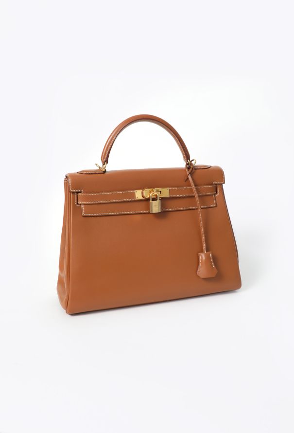 Hermès Rare Vintage Gold Chamonix Kelly Retourné 32 - 6