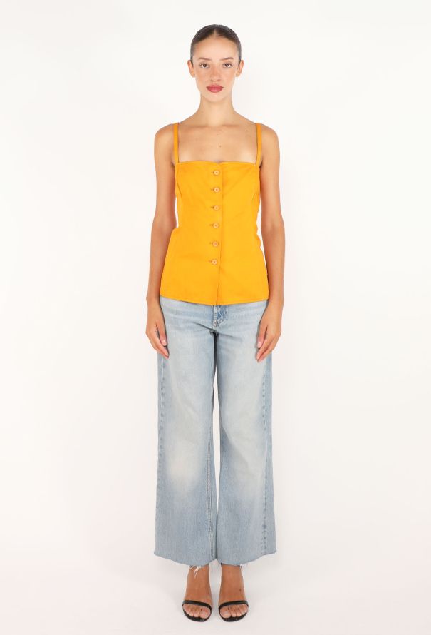 Saint Laurent Buttoned Cotton Top, 1970s - 3