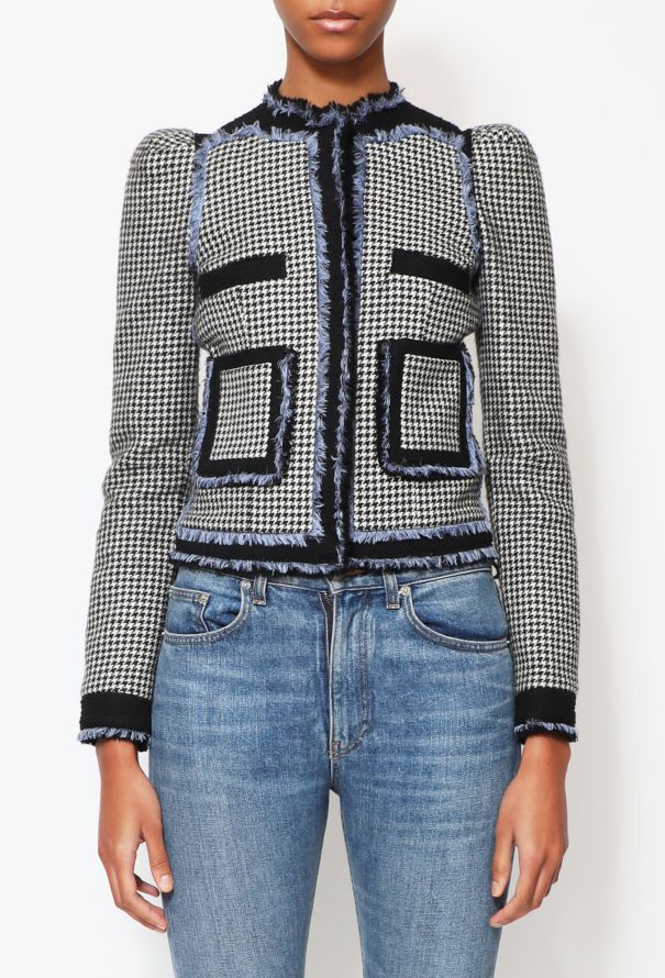 00s houndstooth &check stole′y2k Junya Watanabe Comme Des Garcons Distressed Houndstooth