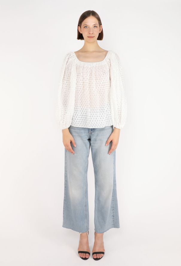 Alaïa Off-Shoulder Voile Blouse, 2019 - 3