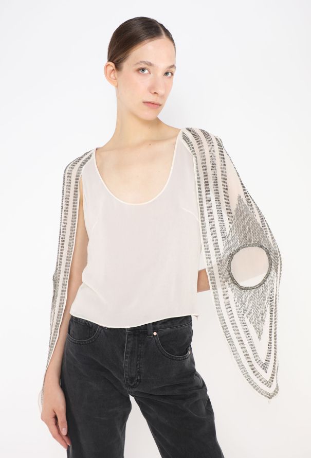 Chloé 2002 Embellished Chiffon Blouse - 1